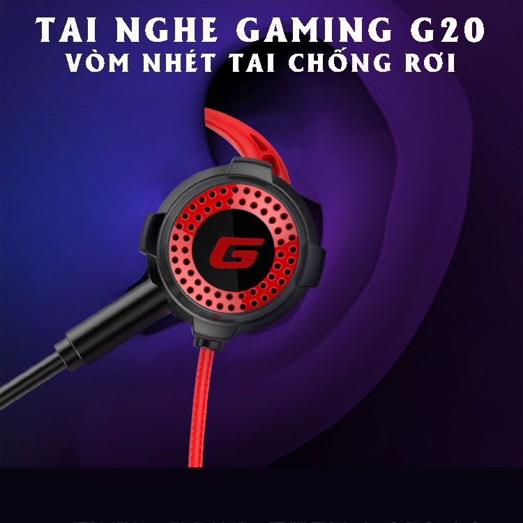 Tai Nghe Gaming Có Mic Dành Cho Game Thủ, Tai Nghe Chơi Game Điện Thoại Nhét Tai G20s
