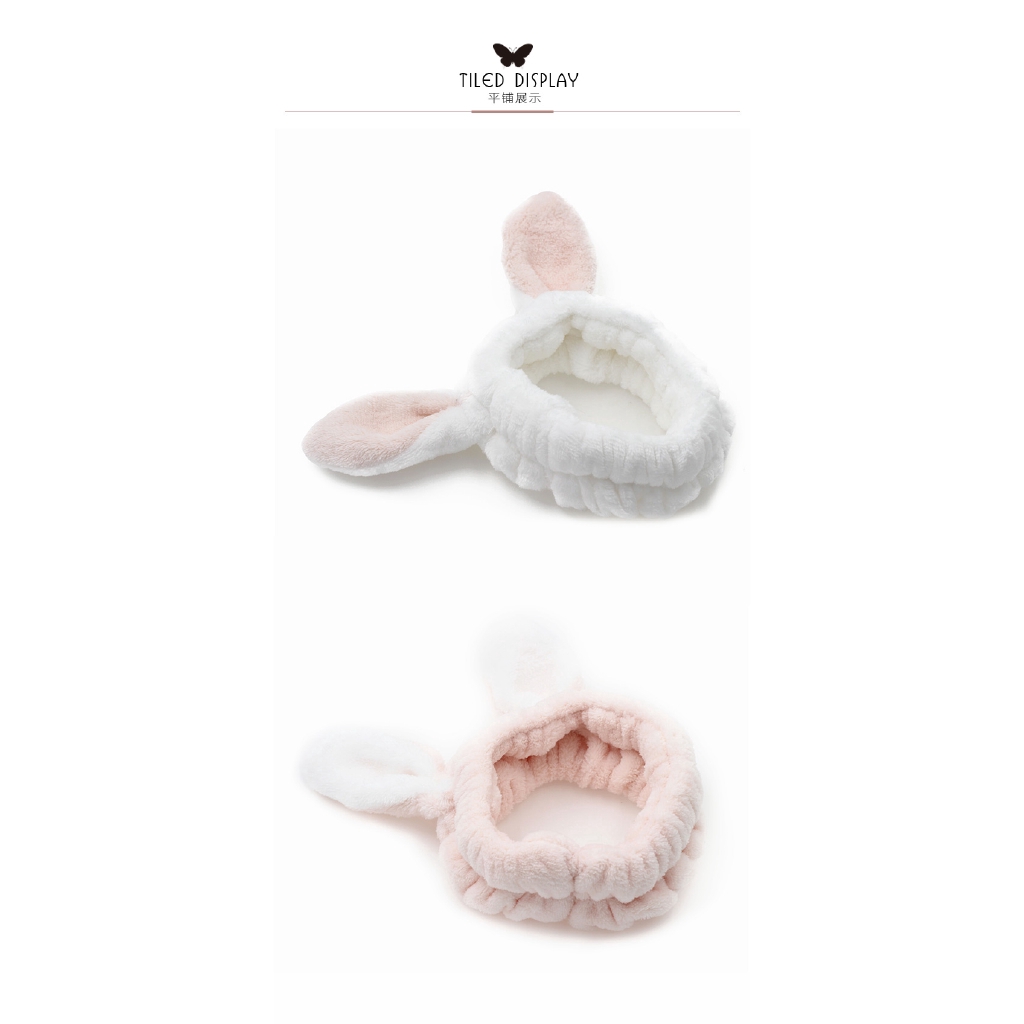 Cài tóc dùng rửa mặt hình tai thỏ phong cách hoạt hình dễ thương