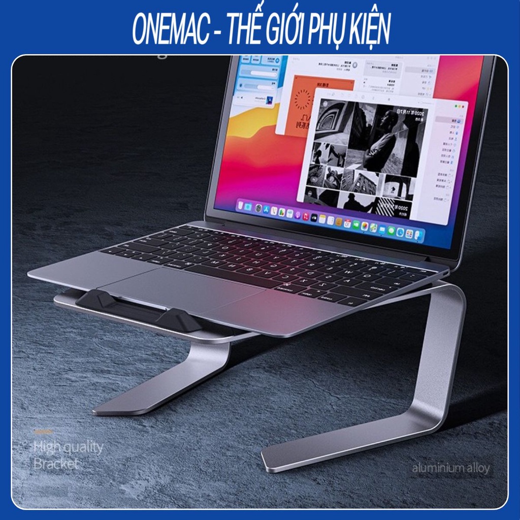Giá đỡ macbook laptop nhôm hỗ trợ tản nhiệt, nâng cao mã P49 cho máy tính xách tay laptop cao cấp, chắc chắn.