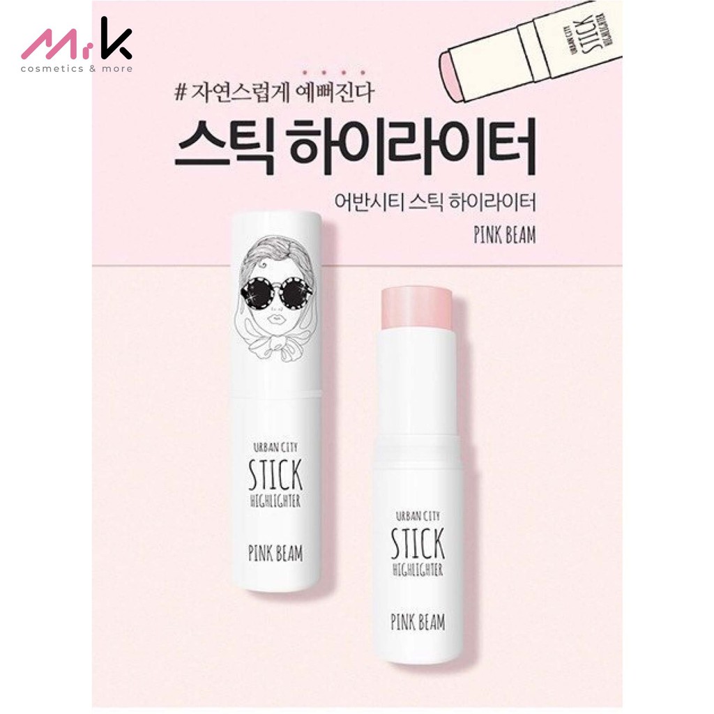 Thanh tạo khối Urban City Stick Highlighter Pink Beam chính hãng Hàn Quốc, che khuyết điểm, tạo điểm sáng cho mặt 10g | BigBuy360 - bigbuy360.vn