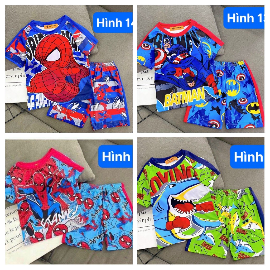 SIÊU SALE BỘ 3D CỘC TAY BÉ TRAI BÉ GÁI XINH XẮN SIZE 12-26KG(CT3D)