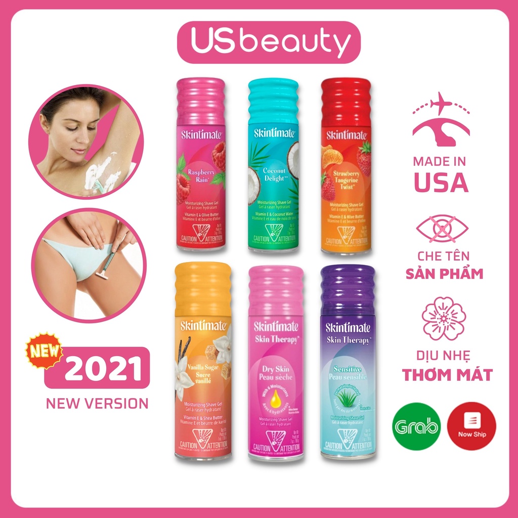Gel Bọt Cạo Lông dành cho mọi loại da Skintimate Moisturizing Shave Gel 198g - Mỹ