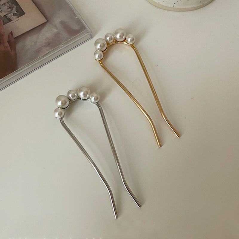 Trâm cài tóc chữ U đính ngọc trai nhân tạo thời trang tinh tế đẹp mắt