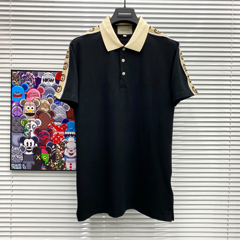 Áo polo Gucci Original viền cầu vai SC