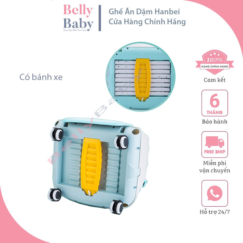 Ghế Ăn Dặm HanBei Có Bánh Xe - Siêu Tiện Lợi - FULL Phụ Kiện - Điều Chỉnh Độ Cao Tiện Dụng - BellyBaby