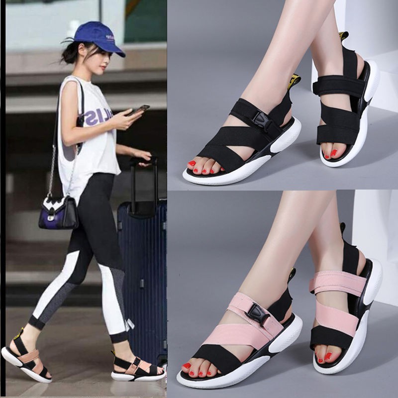 Giày Sandal Thể Thao Đế Bằng Thời Trang Cho Nữ