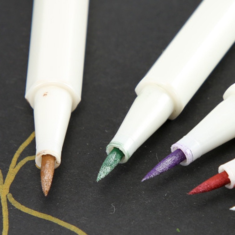 Bút brush pen soft calligraphy giá rẻ mực nhũ màu chất lượng cao viết và vẽ sắc nét. MS: STA6551