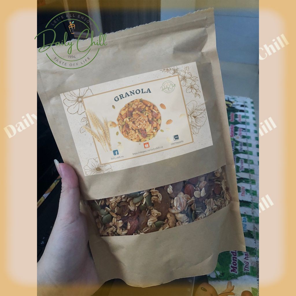 Granola siêu Hạt - Daily Chill 500gr, Hạt Dinh Dưỡng, Ngũ Cốc Ăn Kiêng Cao Cấp