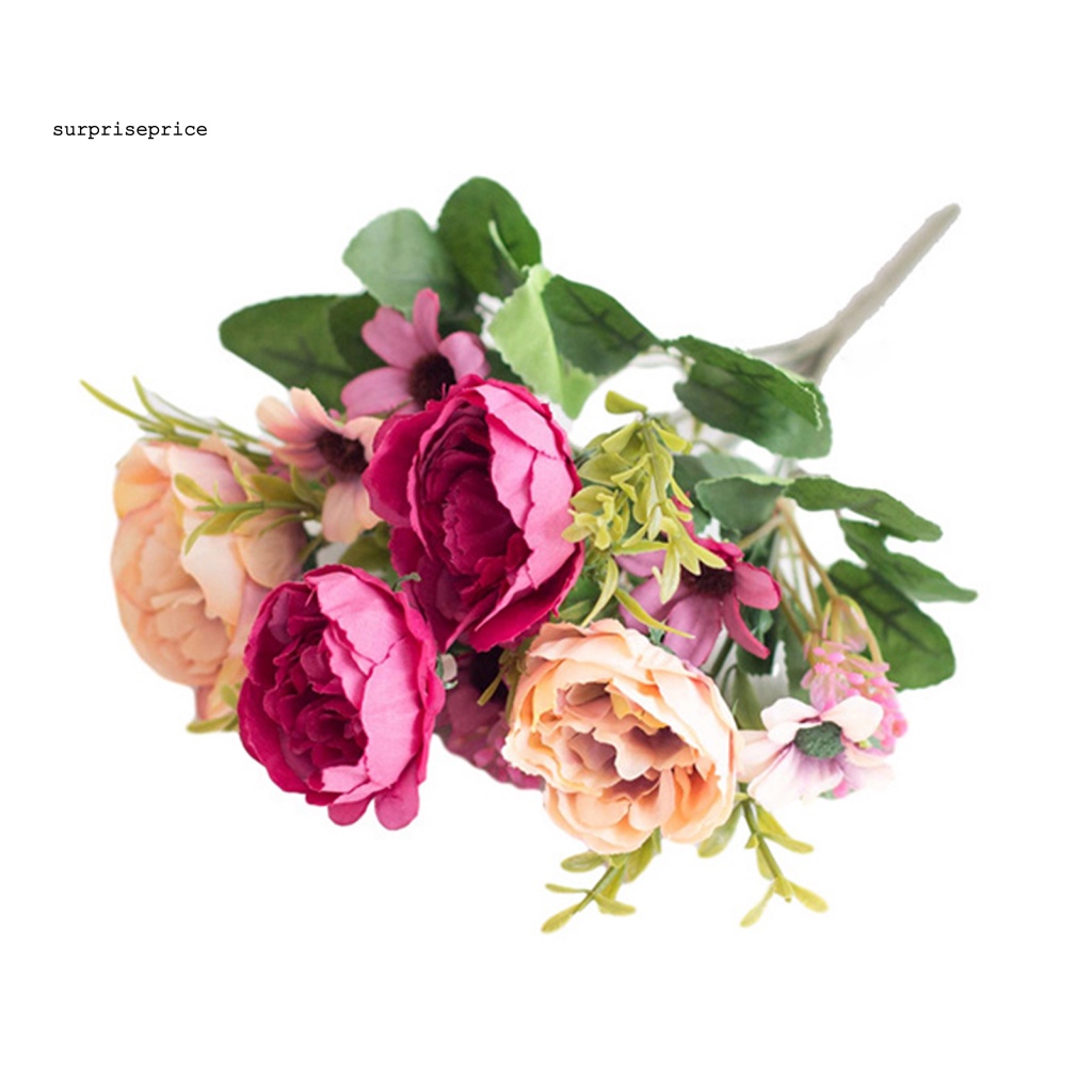 Hoa Mẫu Đơn Giả Bằng Lụa Dùng Trang Trí Phòng Khách/Tiệc Cưới