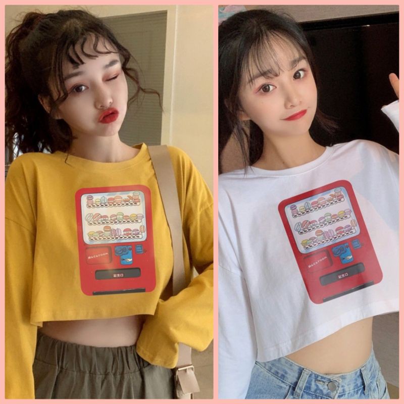 [ Mã WASTAPR giảm 10K đơn 50K] Crop top phôm rộng tay dài