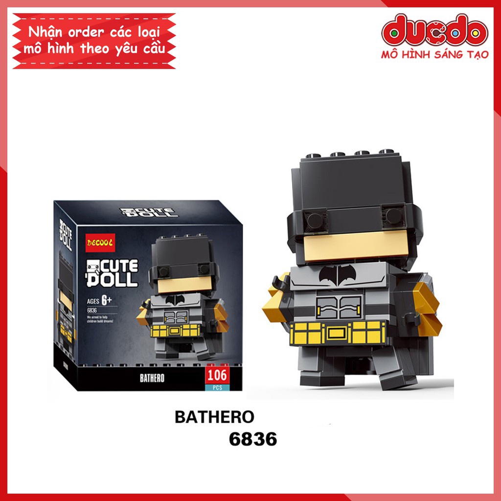 Brick Headz trong Justice League - Đồ chơi Lắp ghép Mô hình Batman Mini Minifigures DECOOL 6835-6840 BrickHeadz