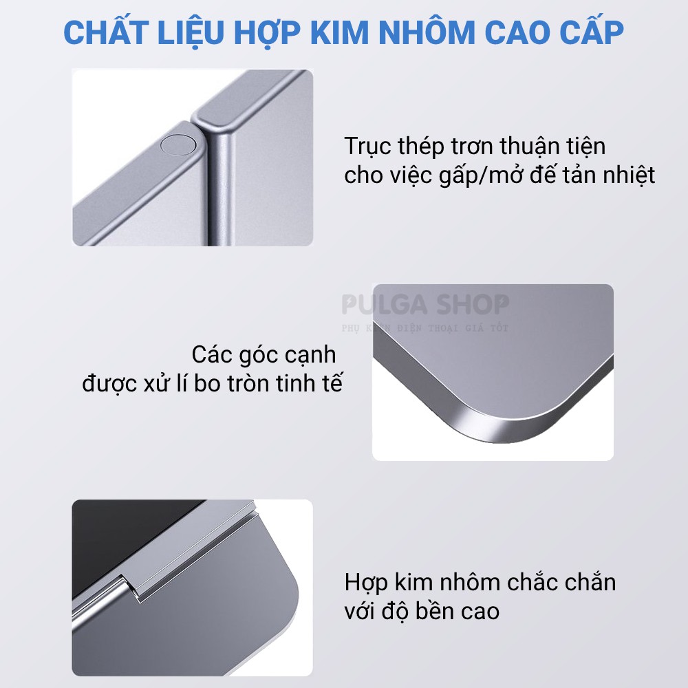 Đế Tản Nhiệt Laptop Macbook Baseus Hợp Kim Nhôm Siêu Mỏng Gấp Gọn Tiện Lợi