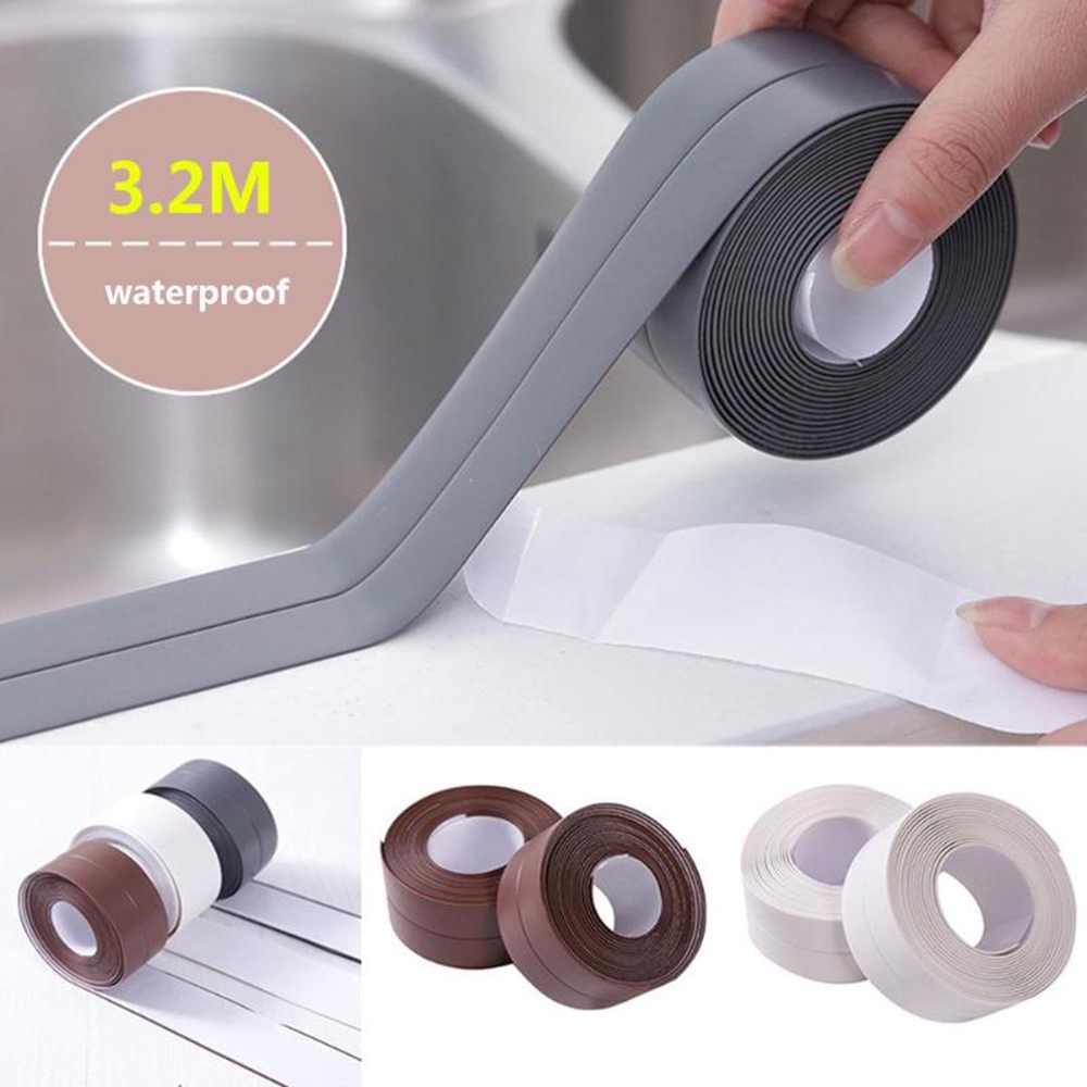 Băng dính chất liệu nhựa PVC kích thước 3.2mx3.8cm / 3.2mx2.2cm dùng dán bồn tắm bếp chống thấm nước tiện dụng