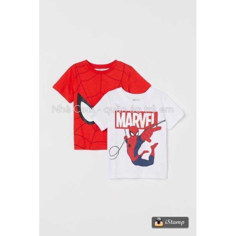 [Mã FAMAYFA2 giảm 10K đơn 50K] Set 2 Áo Phông Hình Mavel Cộc Tay Chất Cotton Mát Cho Bé - Nhà Cam