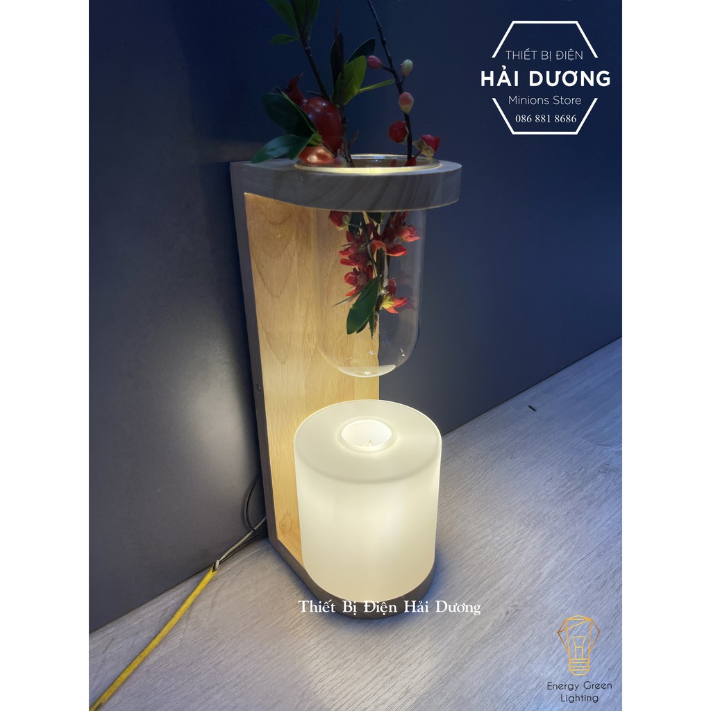 Đèn Tường Kệ Gỗ Chao Thủy Tinh Hiện Đại DT-35125 - Trang Trí Căn Phòng - Energy Green Lighting - Đã Bao Gồm Bóng LED 3W