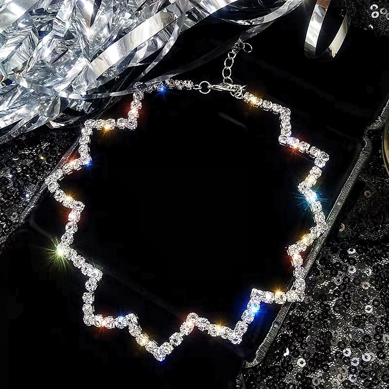 Wave Choker Necklace Chain Shiny vòng cổ choker lượn sóng đính kim lấp lánh