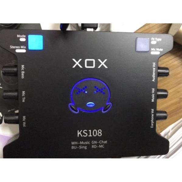 Sound card XOX KS108 cho micro thu âm, sound card hát karaoke hát live stream âm thanh tuyệt đỉnh