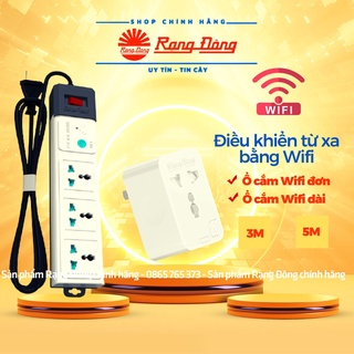 Ổ cắm thông minh Rạng Đông điều khiển từ xa bằng Wifi, dây dài 3 mét, 5m, ổ cắm đơn tương thích