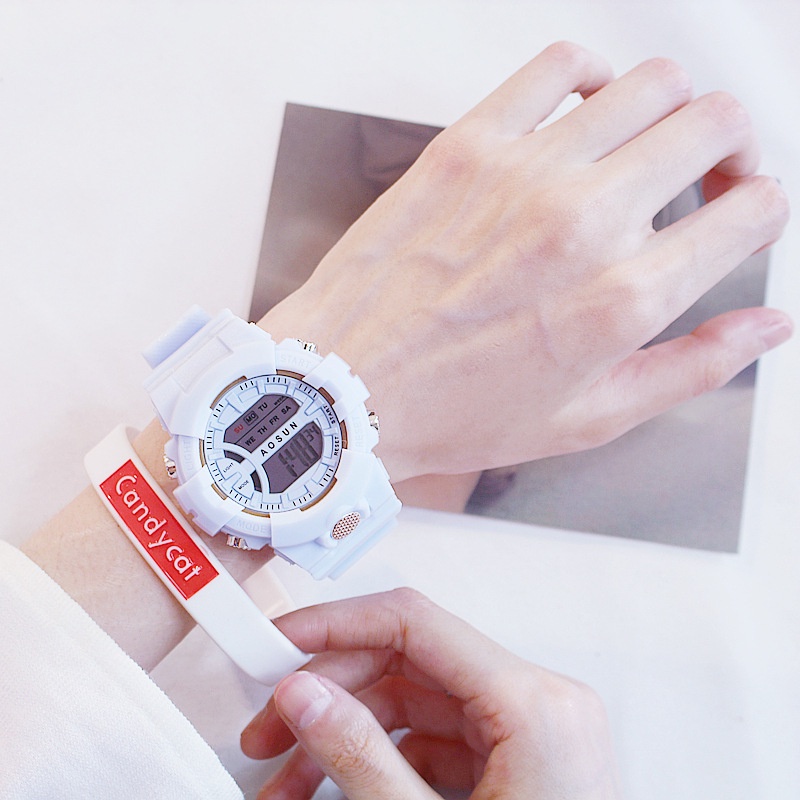 Đồng hồ điện tử thể thao thời trang unisex  dây Silicon cao cấp AOSUN PKHRAS001