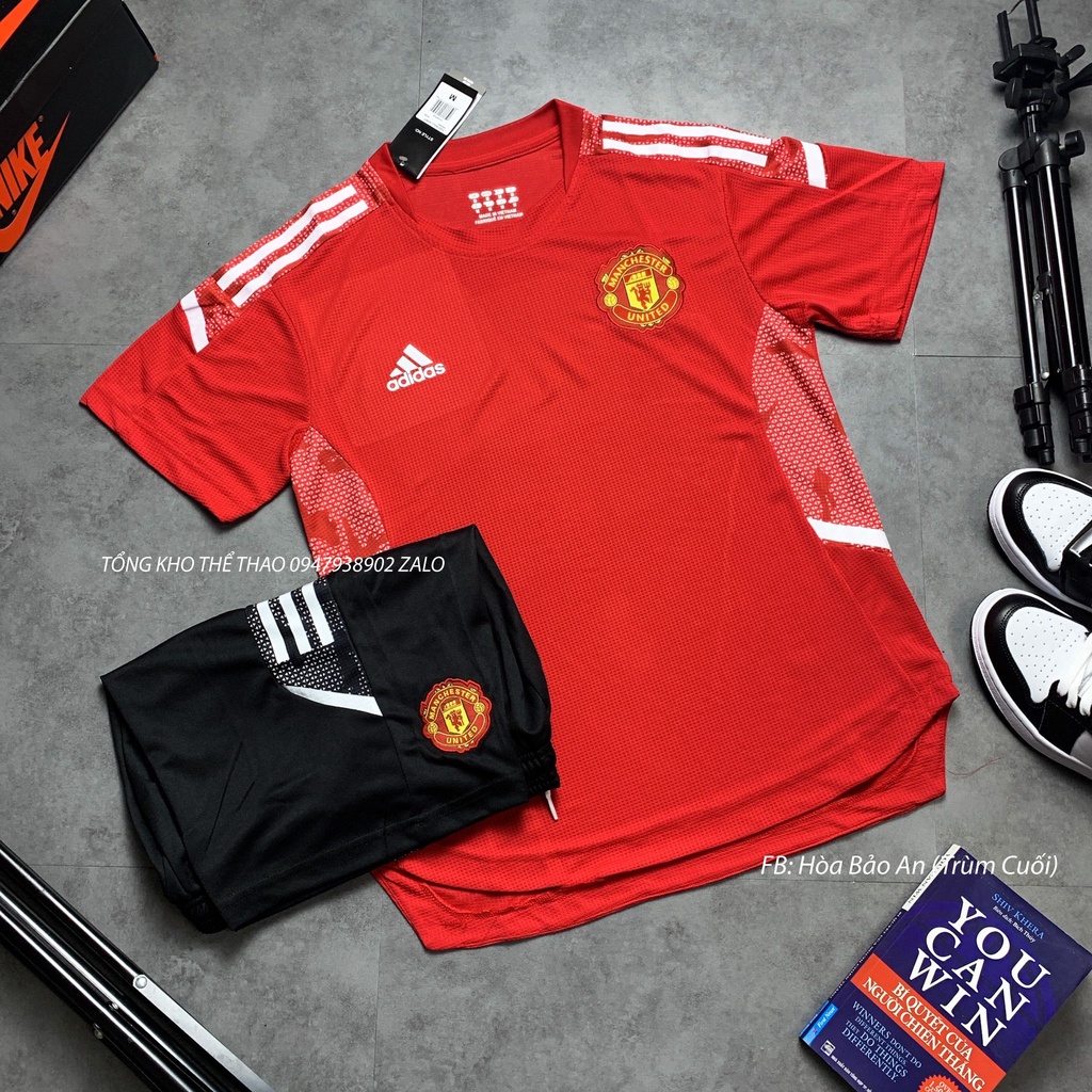 ₪Set Bộ Thể Thao Nam Quần Áo Đá Banh MU Training Màu Đỏ Vải Thái Chuẩn Thi Đấu - Bóng 2021
