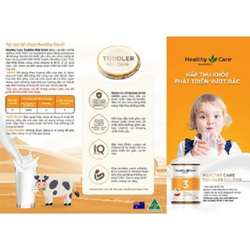 Sữa bột Toddler Milk Drink Healthy Care số 3 của Úc - Bổ sung dưỡng chất giúp bé phát triển toàn diện (900g)