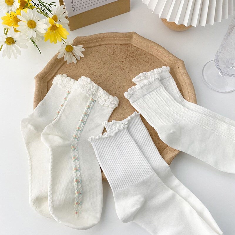 Tất trắng cổ cao lolita dễ thương dành cho nữ sinh bạn nữ bạn gái phong cách Nhật Bản Hàn Quốc