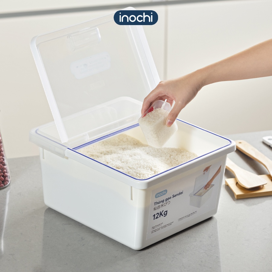 Thùng đựng gạo cao cấp nắp lật INOCHI SENDAI 12 lít