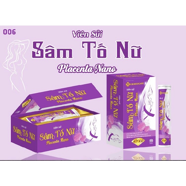 Làm săn và tăng kích thước vòng 1- Viên sủi Sâm Tố Nữ Placenta Nano