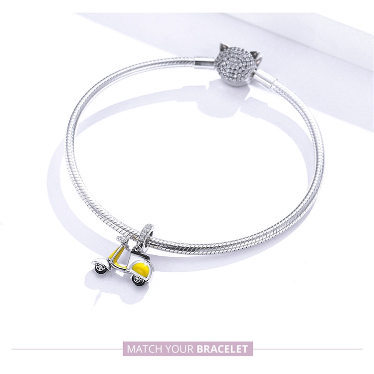 BAMOER Mặt Trang Sức BạC 925 Hình Xe Đạp Độc Đáo BSC136