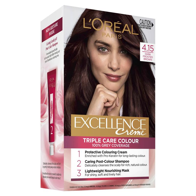 Thuốc nhuộm tóc loreal excellence crème phủ bạc số 4.15 màu nâu tro ánh đỏ 172ml