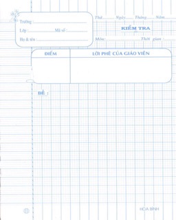 Xấp giấy kiểm tra 4 ô ly Hoà Bình (20 tờ)