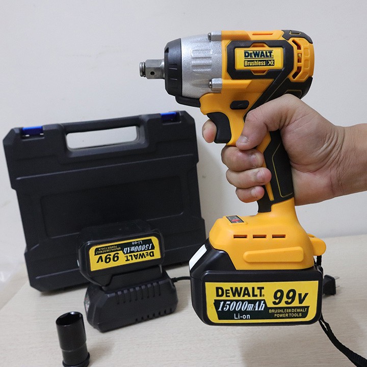 Máy Siết Bulong DEWALT 99V – Máy Bắn Vít Dewalt – Tặng đầu khẩu 100% Đồng Pin 10 cell Không chổi than