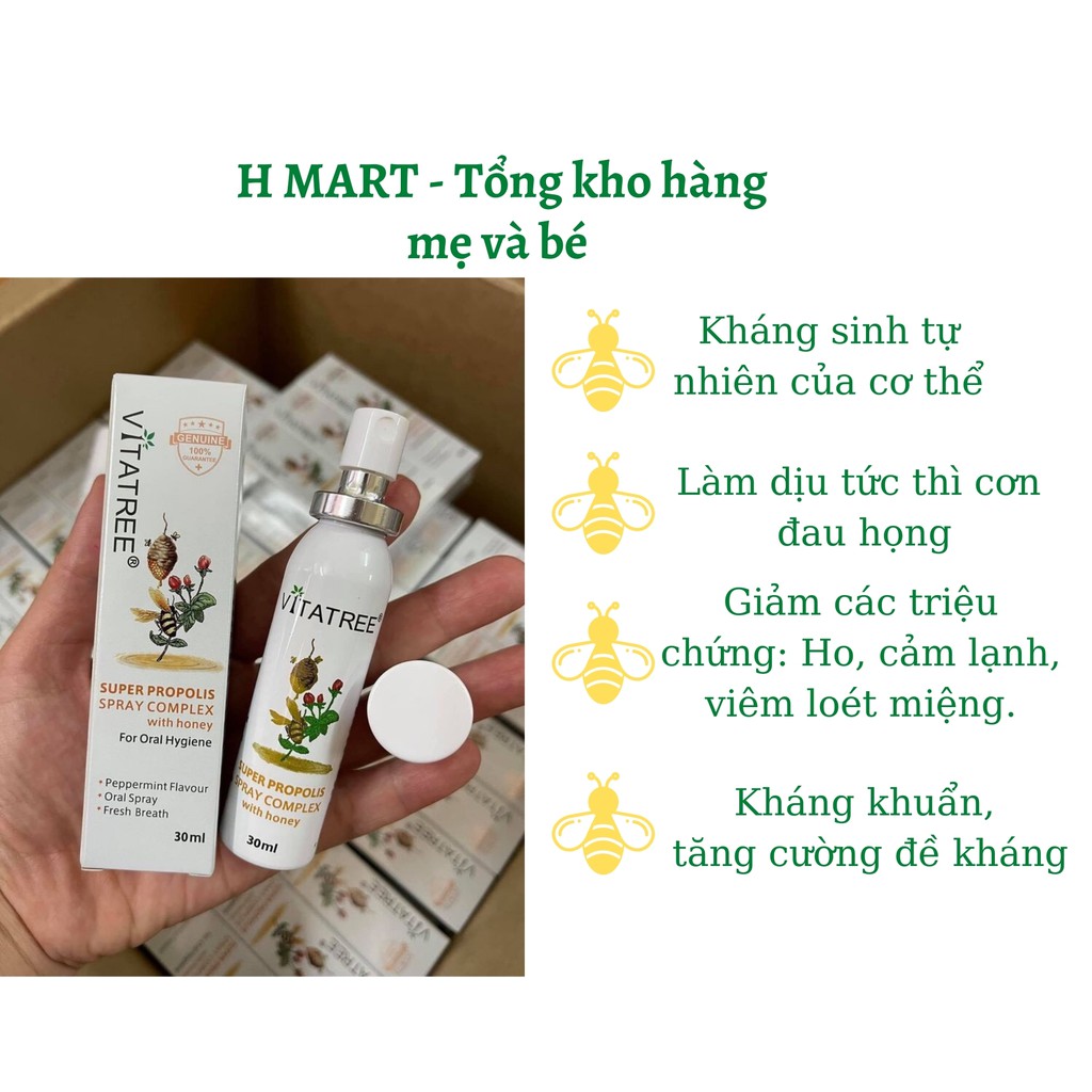 Xịt keo ong vitatree mẫu mới 30ml - Úc