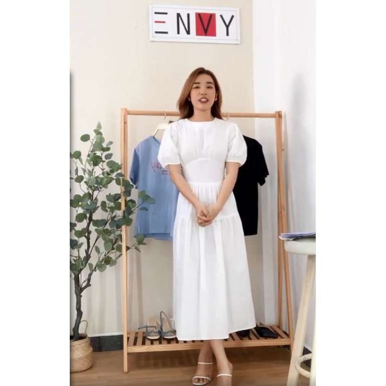 Đầm Tầng Cotton ENVY - D106, Đầm Maxi đơn giản, đầm dự tiệc sang trọng