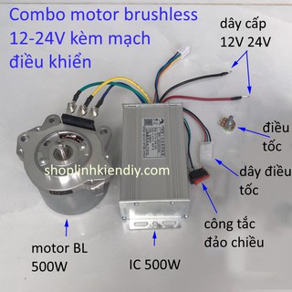 motor không chổi than 12V 24V 500w 600w - bộ combo
