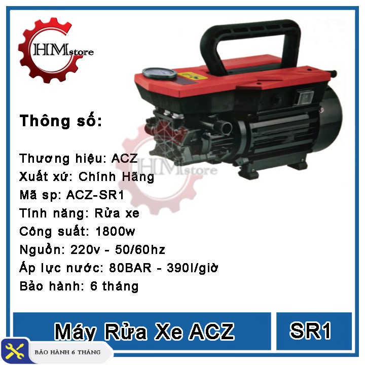 Máy Rửa Xe Mini ACZ - Máy rửa xe gia đình - Công suất 1800w - Bảo hành 6 tháng