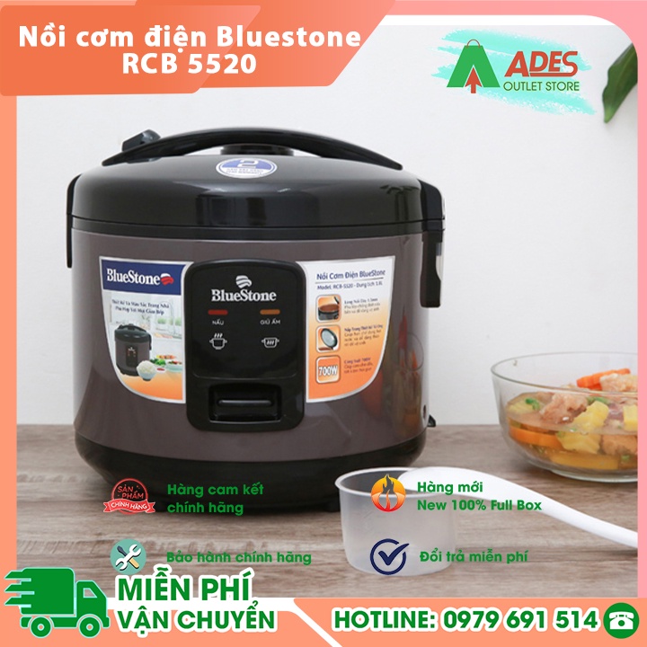 Nồi cơm điện Bluestone RCB 5520 - Dung tích 1.8L - Công suất 700W - Bảo hành chính hãng