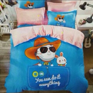 Bộ chăn ga Poly Cotton nhân vật hoạt hình đang yêu cho bé