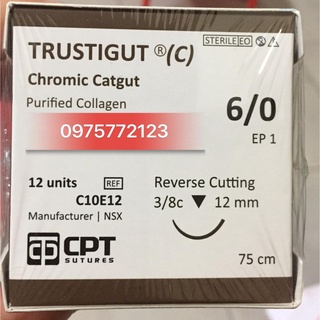 Chỉ thẩm mỹ, phẫu thuật tự tiêu Trustigut Catgut 6/0