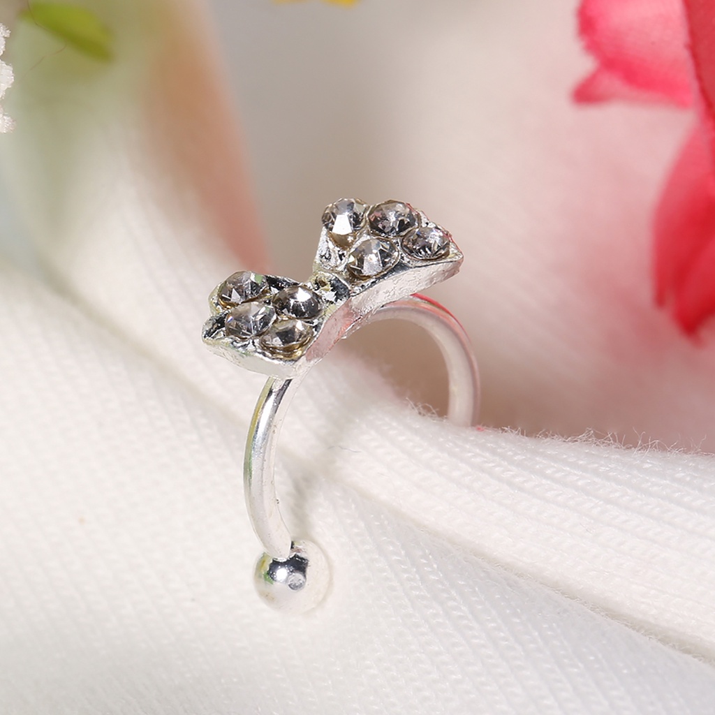 Khuyên tai nơ đính đá pha lê thời trang thanh lịch dành cho nữ