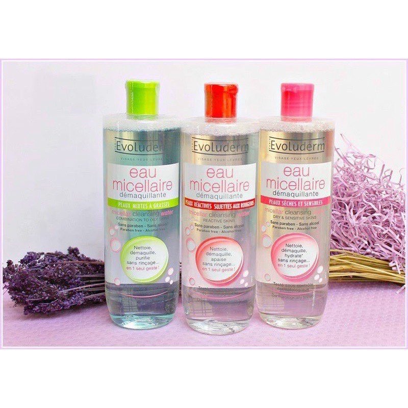 Nước Tẩy Trang  Evoluderm Eau Micellaire 500ml Chính Hãng