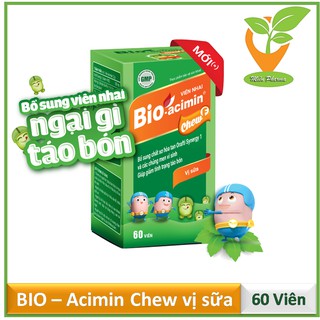 Viên nhai Bio-Acimin Chew F vị sữa - Bổ sung chất xơ, hết táo bón - Bioacimin