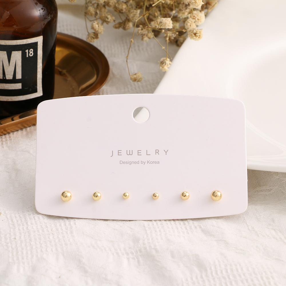 Bộ 3 đôi khuyên tai mạ bạc đính ngọc trai nhân tạo phong cách Hàn Quốc