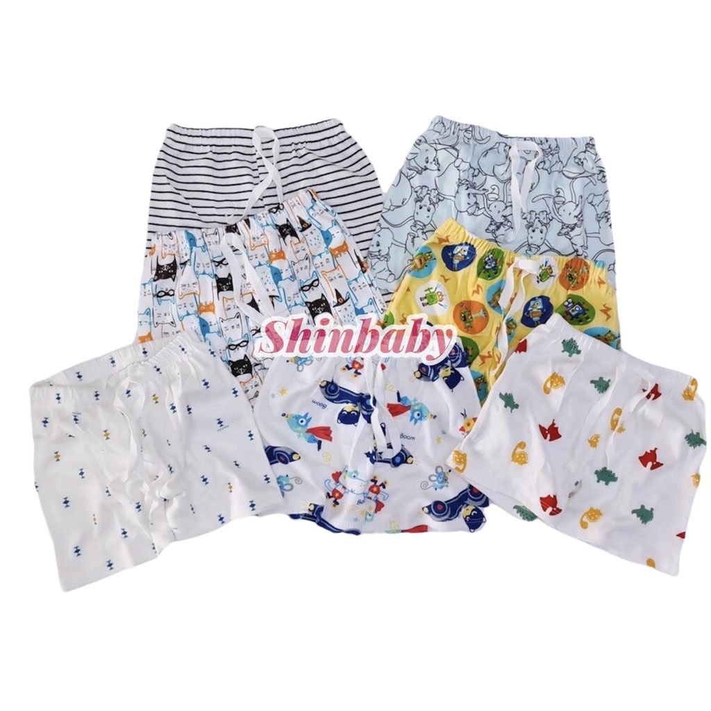 Set 5 quần đùi, quần short có nơ cho bé chất vải cotton mát mịn co giãn thoải mái