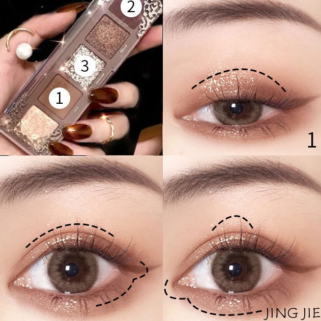 [Hàng mới về] Bảng phấn mắt JADED năm màu lì lấp lánh | BigBuy360 - bigbuy360.vn