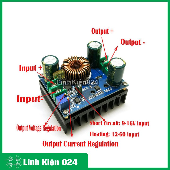 Module Boost 600W DC-DC KT600 Vin 12-60V/Vout 12-80V