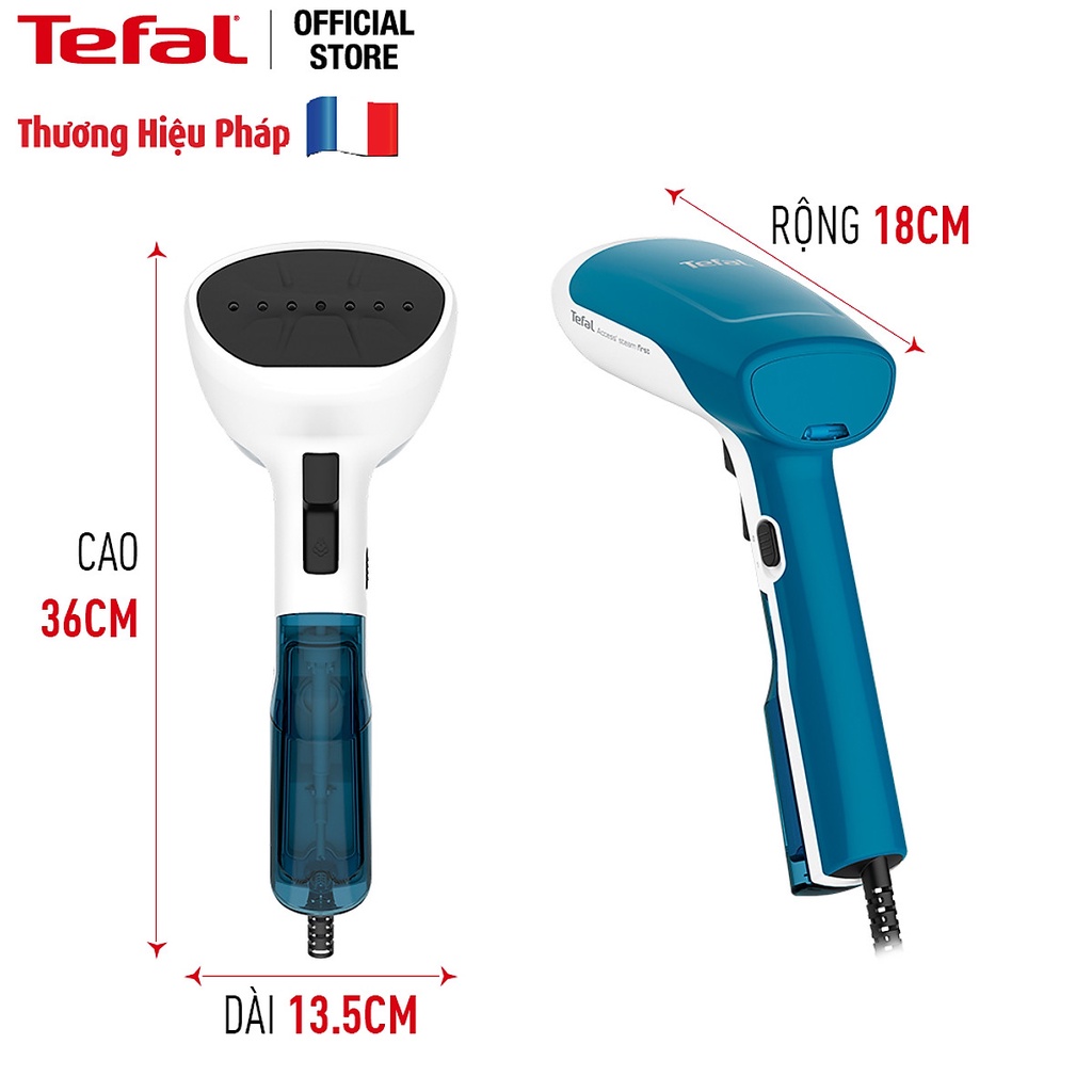 Bàn ủi hơi nước cầm tay Tefal DT6130E0 - Công suất 1300W - Phun hơi 20g/phút - Chức năng chống cặn - Hàng chính hãng