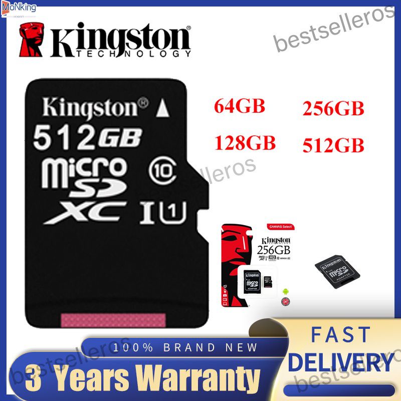 Kingston-Nhớ Chính Hãng (512 GB Năm 256128, 64 TF Micro SD Class 10 80 MB/giây) ^ MK ^
