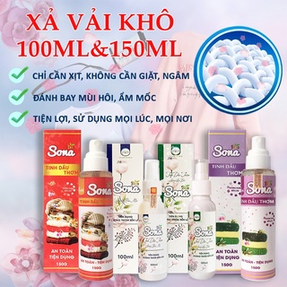 Xả vải khô nước xịt thơm quần áo Sona 100ml/150ml lưu hương bền lâu, làm mềm vải, chai xịt tiện dụng - Sona Organic