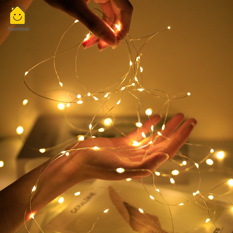 Đèn led 1M đom đóm dùng trang trí DECOR hộp quà, bánh kem, thiệp ,phòng ngủ Sunmet